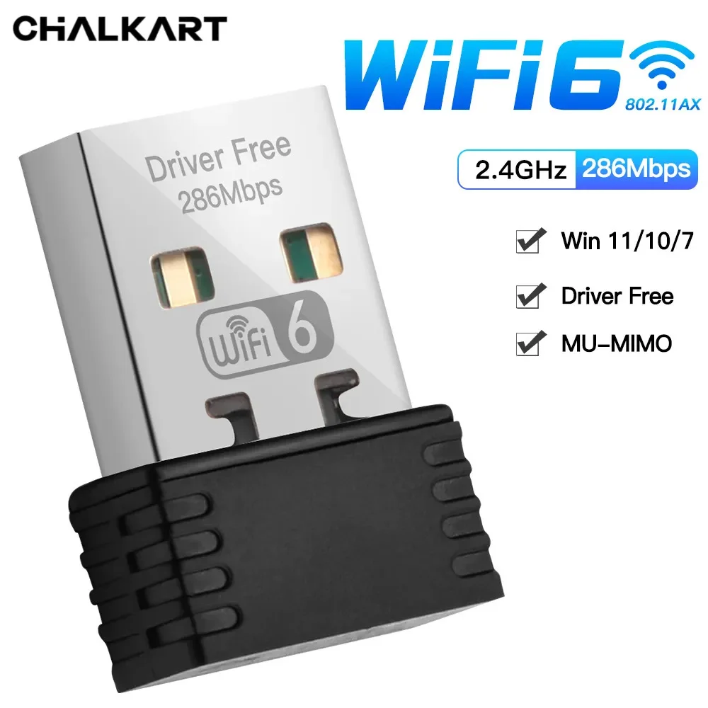 

WiFi 6 USB Adapter 1200Mbps Dual Band Mini Wireless Network Card for PC Laptop Windows 11/10/7 Driver-Free Plug & Play Zte
