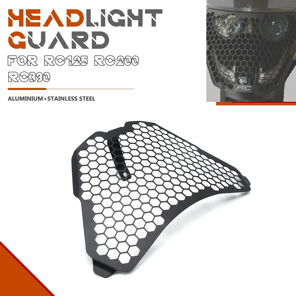 

Motorcycle For KTM RC125 RC200 RC390 Headlight Head Lamp Light Grille Cover Protector 2014 2015 2016 2017 2018 2019 2020 2021