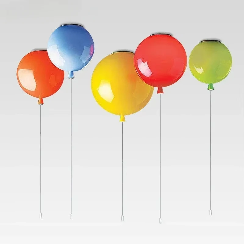 SANDYHA Colorful Balloon LED Chandelier Modern Ceiling Light Kids Bedroom Home Decor Fun Lighting Fixture Vibrant Playful