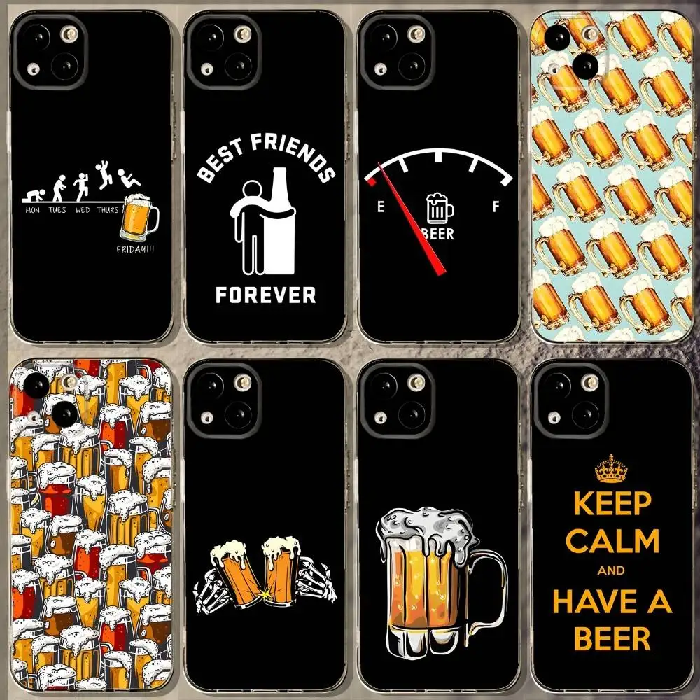 

Beer Alcohol Phone Case For iPhone 16,15,14,13,12,11 Plus,Pro,Max,XR,XS,X,7,8 Plus,SE,Mini Soft Transparent Cover