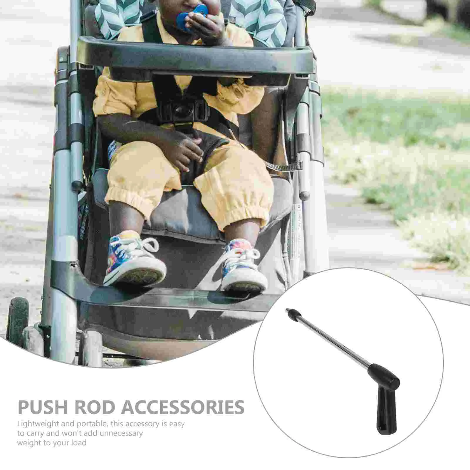 Poussette à Pousser pour Bébé, Poignée à Dégagement Rapide, Accessoire Multifonctionnel, Chariot Intégré pour Durer, Roue en Plastique