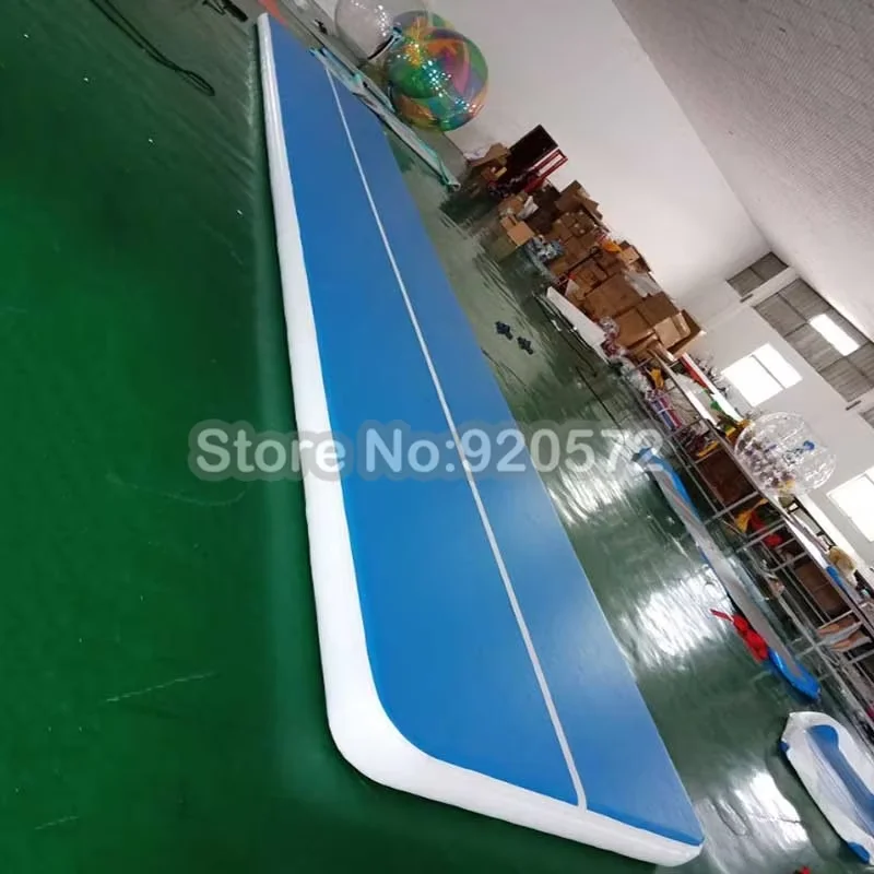 10M Free Pump Inflatable Airtrack Blue Color Gymnastics Mats For Training Bouncing Mat/Tumble Track Air Floor