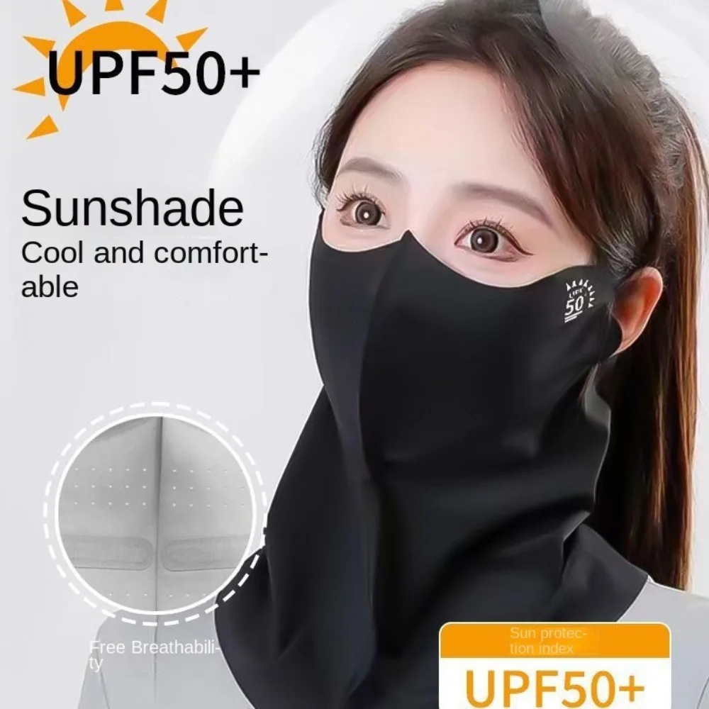 

Sunshade Summer Full-Face Sunscreen Veil UPF 50+ Anti UV Ice Silk Face Cover Outdoor Breathable Neck Wrap Cover Climbing