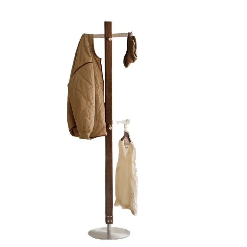 

Black walnut hanger floor-to-ceiling solid wood bedroom clothes rack household rack living room hanging porch coat rack