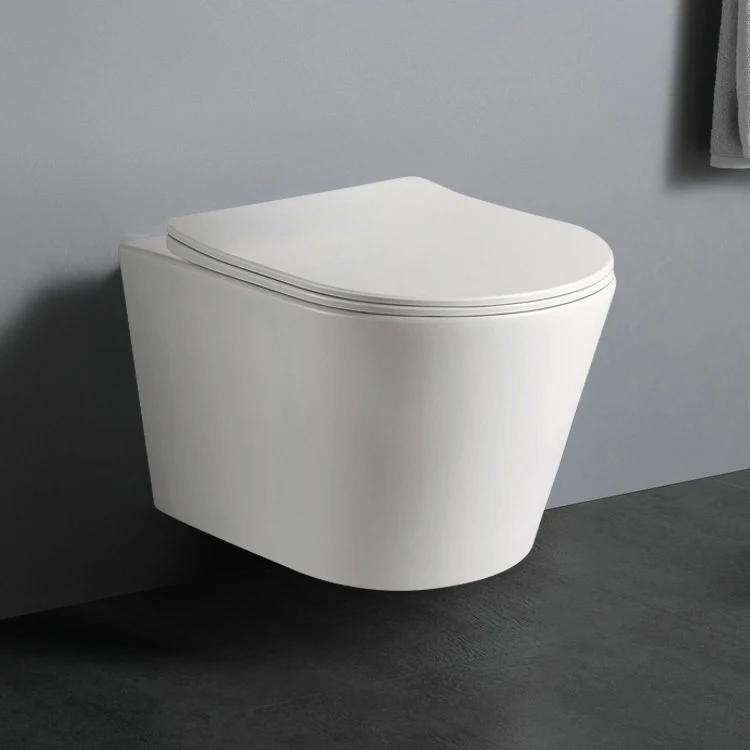 Bathroom Opposite Washdown rimless one piece wall hung toilet bowl