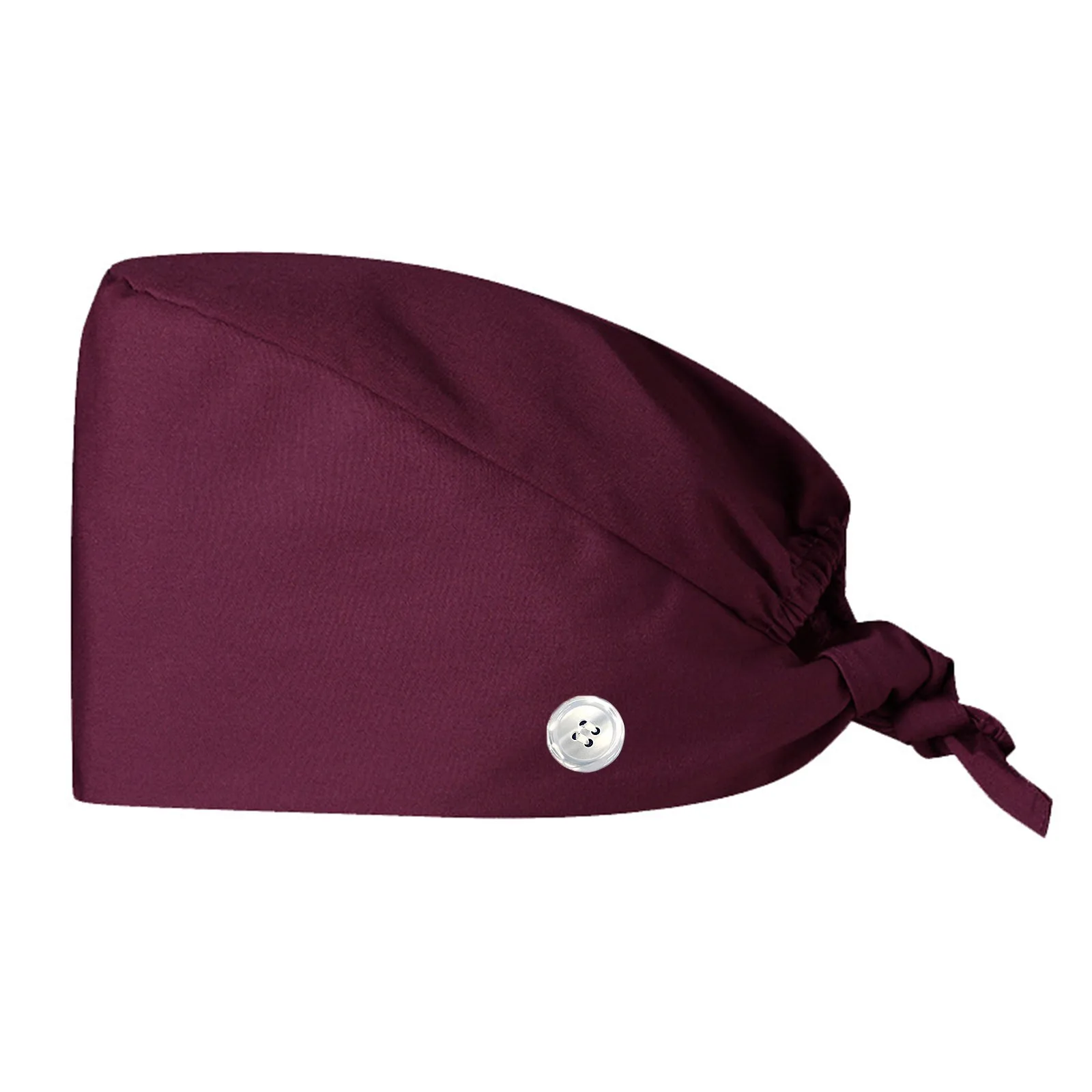 หมวกสครับสีพื้นแบบมีกระดุม หมวกสำหรับกรูมมิ่งสัตว์ หมวกผ่าตัด หมวกทำงานในห้องปฏิบัติการ หมวกสครับสำหรับผู้หญิง อุปกรณ์เสริมสำหรับพยาบาล