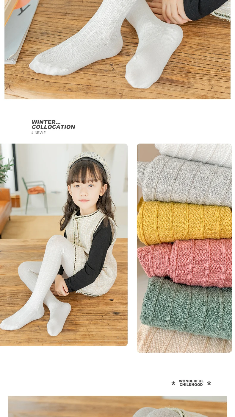 Süße Mädchen Frühling Herbst Vertikale Leggings Gestreifte Baby Kinder Atmungsaktive Strumpfhose Retro Twist Kinderstrümpfe Baumwolle Warme Strumpfhosen – Detail 8