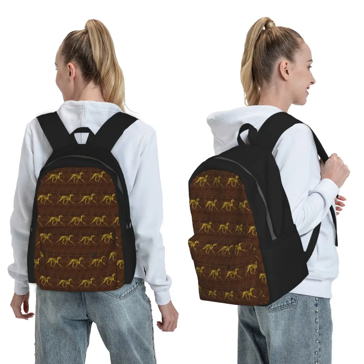 

Greyhound Whippet Sighthound Dog Azawakh On African Backpack Student BookBag Kids School Bag Laptop Shoulder Bags for Men Women