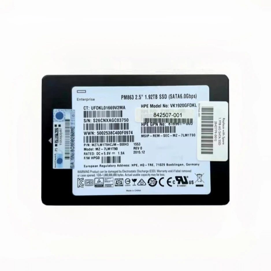 PM863 Customized 1.92T Solid State Drive SSD Sata Enterprise Server Desktop for：SamSung
