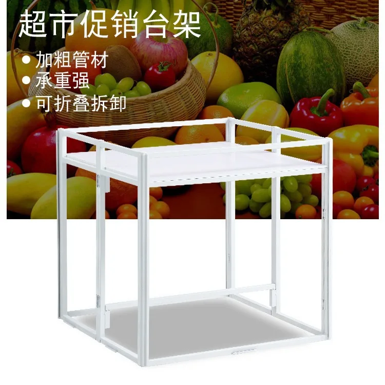 

Iron floor stack kt board display stack head shelf supermarket promotion desk shopping mall display folding shelf advertising