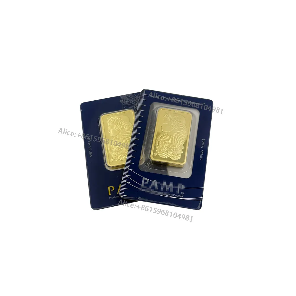 wholesale Non-magnetic 1oz 24k Gold Plated Bar Bullion Ingot Copper Lady Bar With Sealed packing Different Serial number