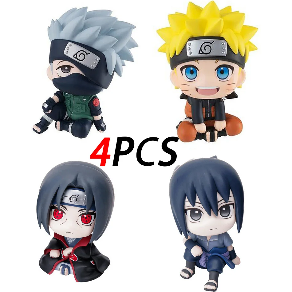 9cm Naruto Anime Figure Naruto Kakashi Action Figure Q Version Kawaii Sasuke Itachi Figurine Car Decoration Collection Model Toy