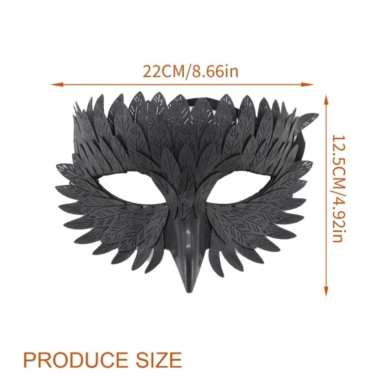 39BB Halloween Cosplay Mask Masquerades Mask Owl Half Face Mask for Party