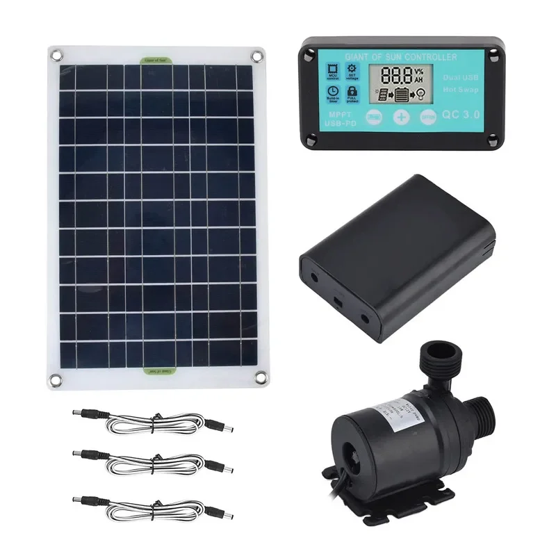 Imagem -05 - sem Escova Kit Bomba de Água Solar Controlador de Carga Solar Ultra Silencioso Motor Submersível Jardim Lagoa Decoração de Fonte dc 12v 800l h