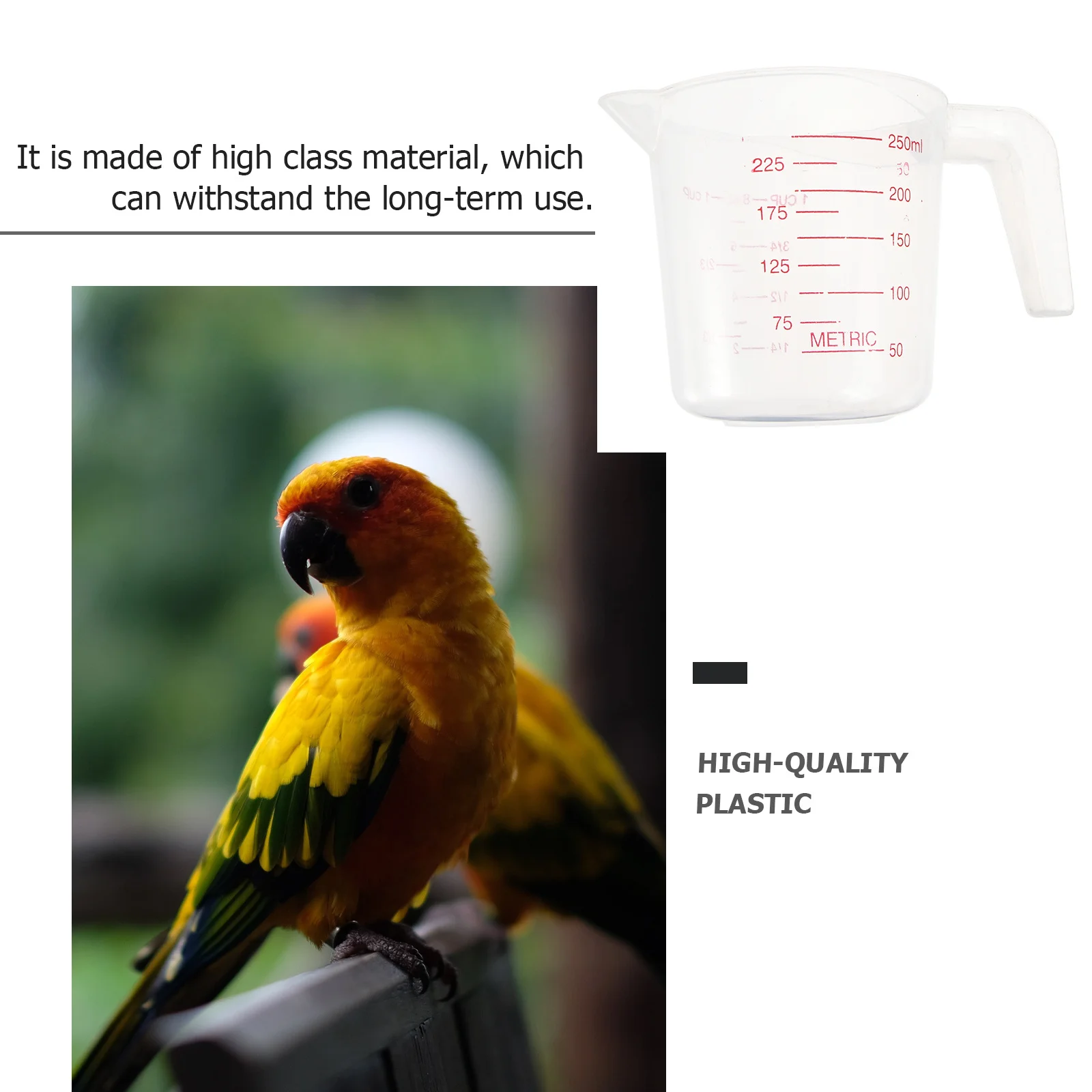 

2pcs Baby Bird Feeding Cup Parrot Milk Feeder Plastic Measuring Scale Cup For Newborn Birds Pet Supply Nursery Feeder
