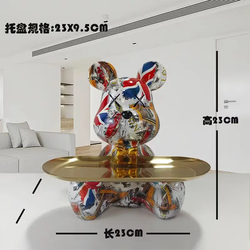 Imagem -04 - Bandeja de Personalidade Sentado Urso Escultura Móveis Nórdicos Modelo de Armazenamento de Mesa Decoração e Acessórios de Mesa Presentes de Férias