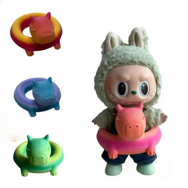 Accesorios para Labubu, colgante con estampado 3d, ropa para niños, bonito conjunto de anillos de natación, regalo de decoración de juego de moda Labubu