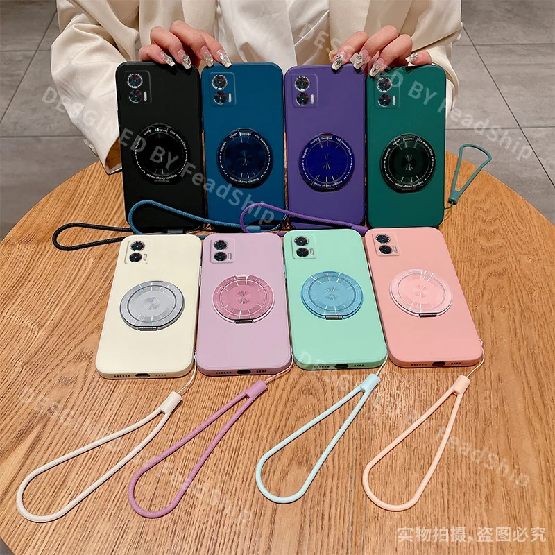 Магнитный чехол для телефона Moto Edge 30 Neo, мягкий чехол для Moto Edge30Neo, силиконовый чехол с держателем, защитная пленка для экрана