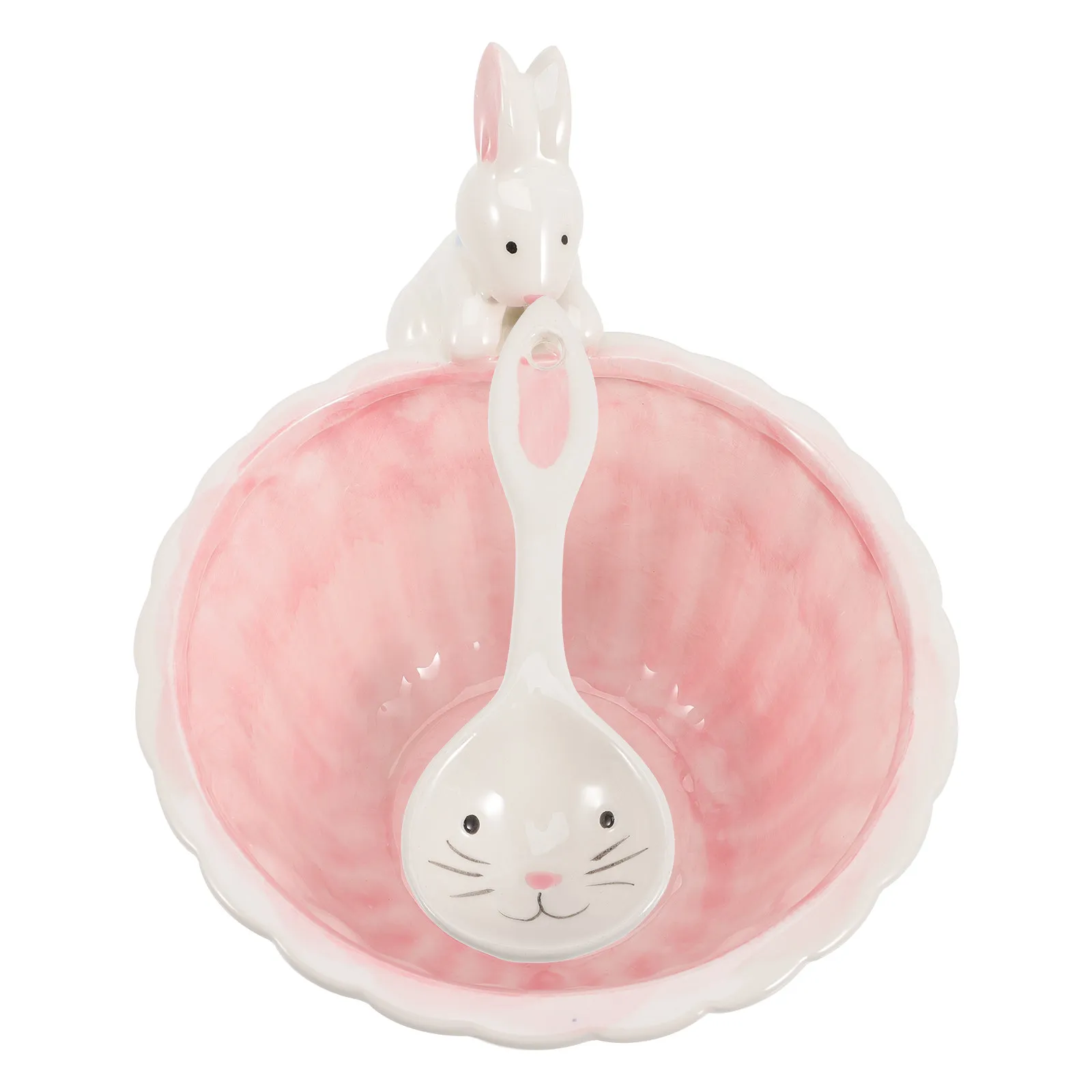 

1Set Cute Rabbit-Shaped Ceramic Bowl Set for Soup Rice Pudding Dessert Snacks Salad Fruit Ice Cream Oatmeal Breakfast Household