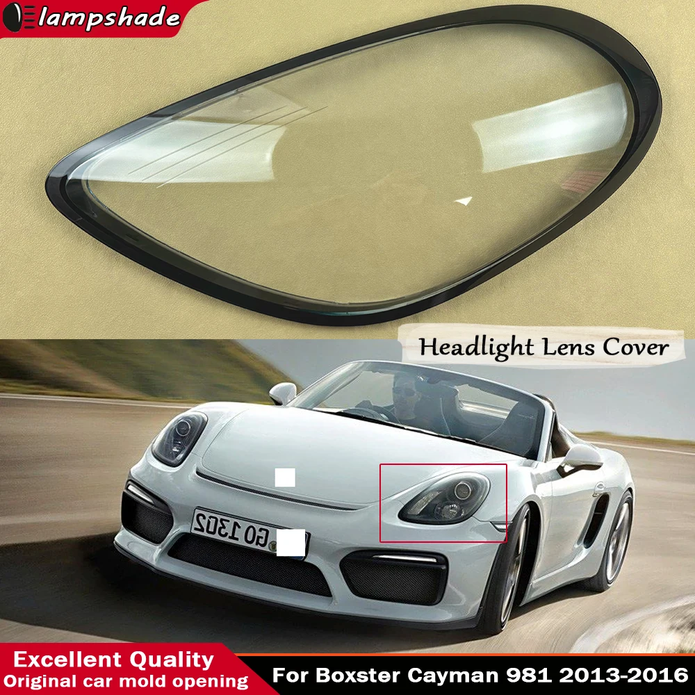 

Transparent Lampshade Lampcover Headlight Cover For Porsche Boxster Cayman 981 2013-2016 Car Head Light Lamp Caps Headlamp Shell