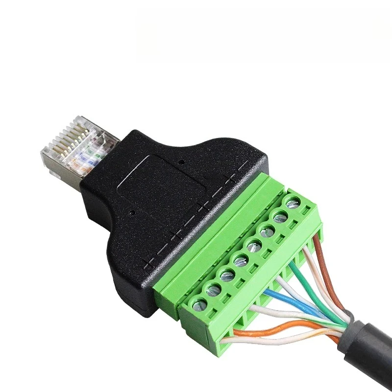RJ45 to Screw Terminal Block 8P Connector Ethernet RJ45 Male Female to 8 Pin Screw Terminal Network Adapter Cable for CCTV DVR