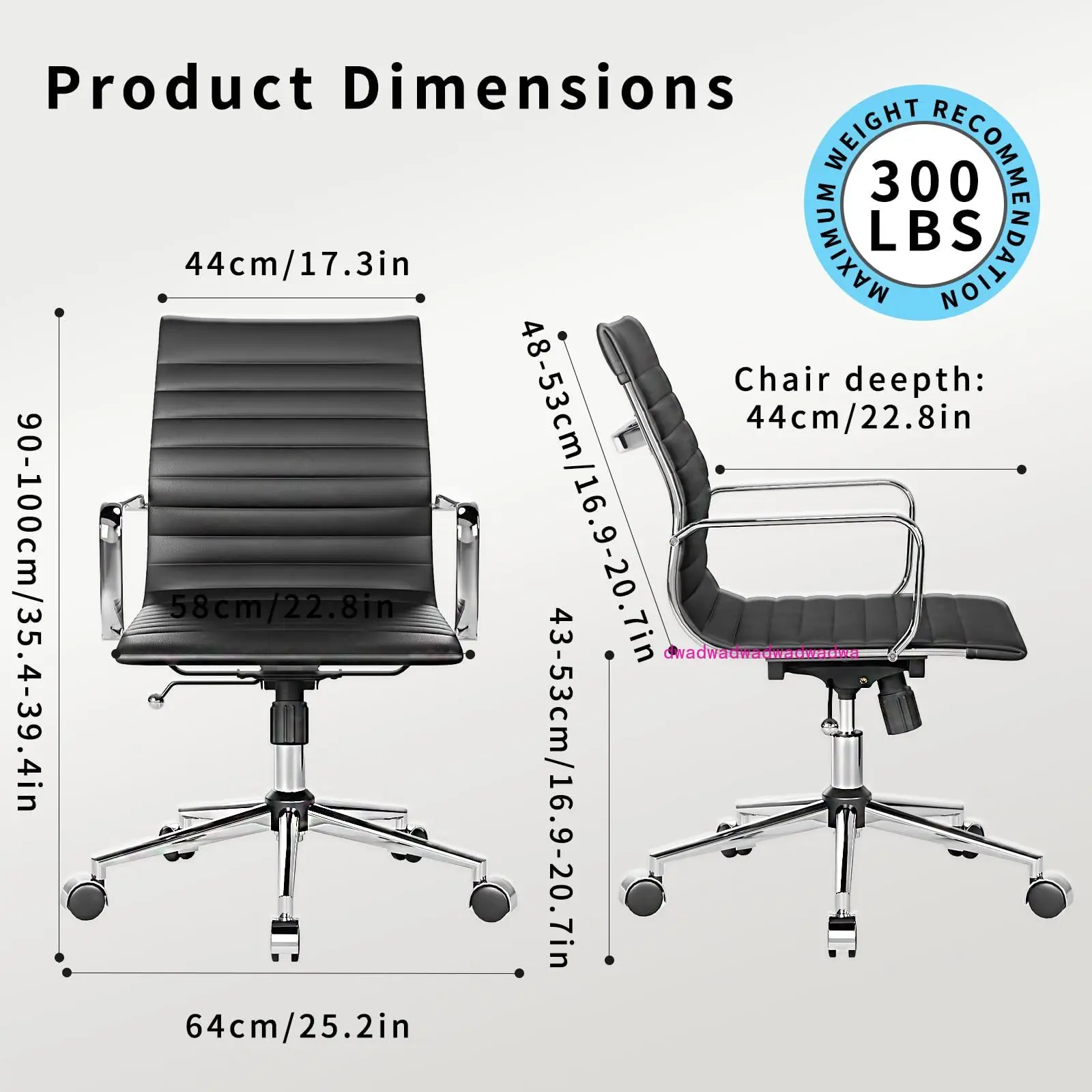 Desk Chair Comfortable Swivel Office Chair with Wheels and Armrests Wide Heavy-Duty Seat for Women and Men Home Office