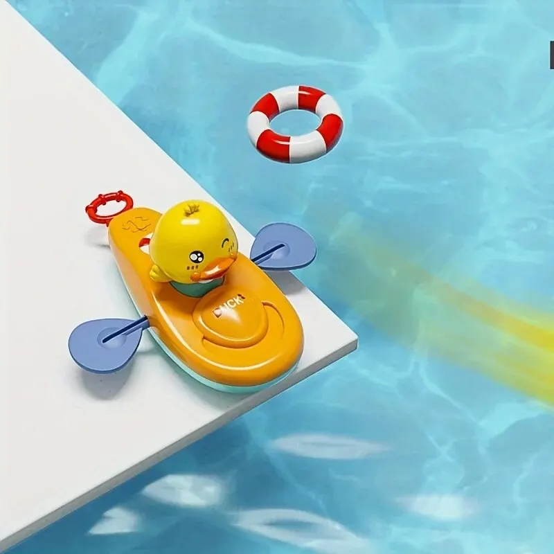 1 Pc Little Yellow Duck Kayak Toy Swimming Pool Bathroom Toy