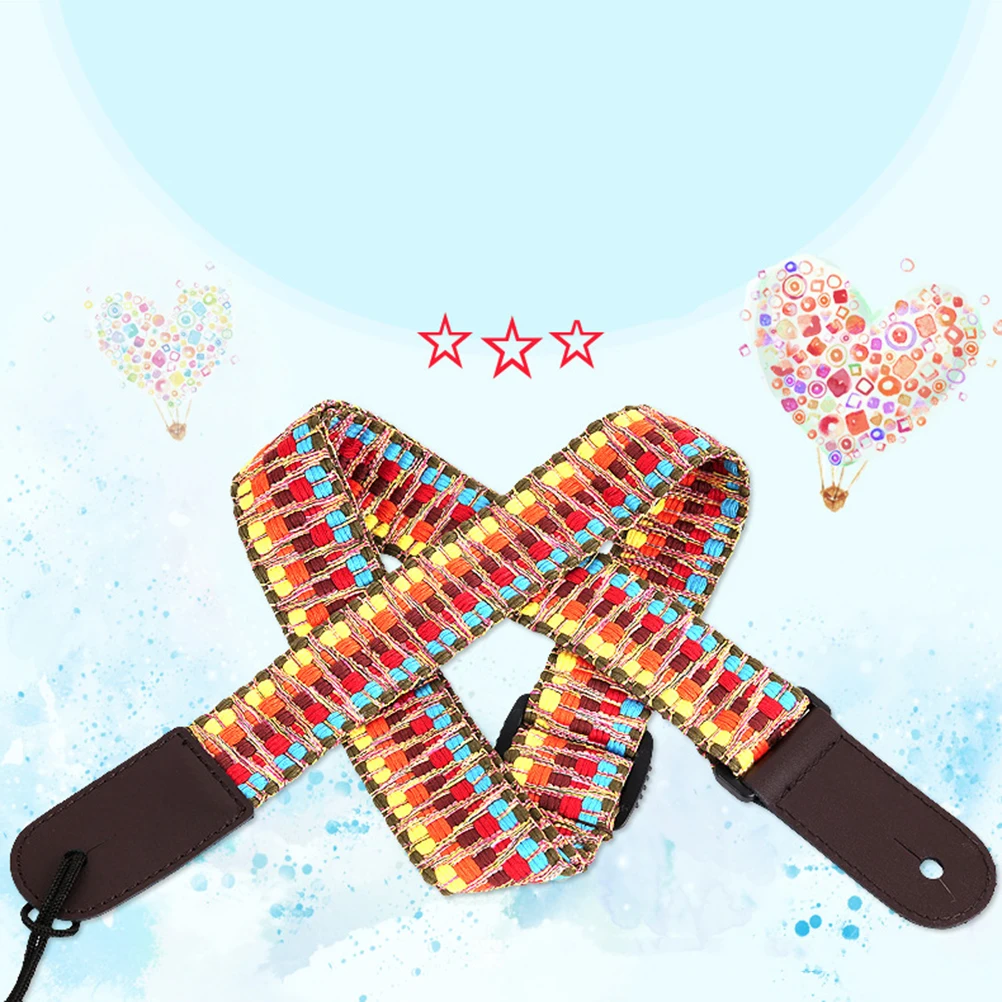 

1 Pcs Comfortable Adjustable Colorful Ukulele Strap Soft Cloth Braided Shoulder Strap Creative Instrument Accessories