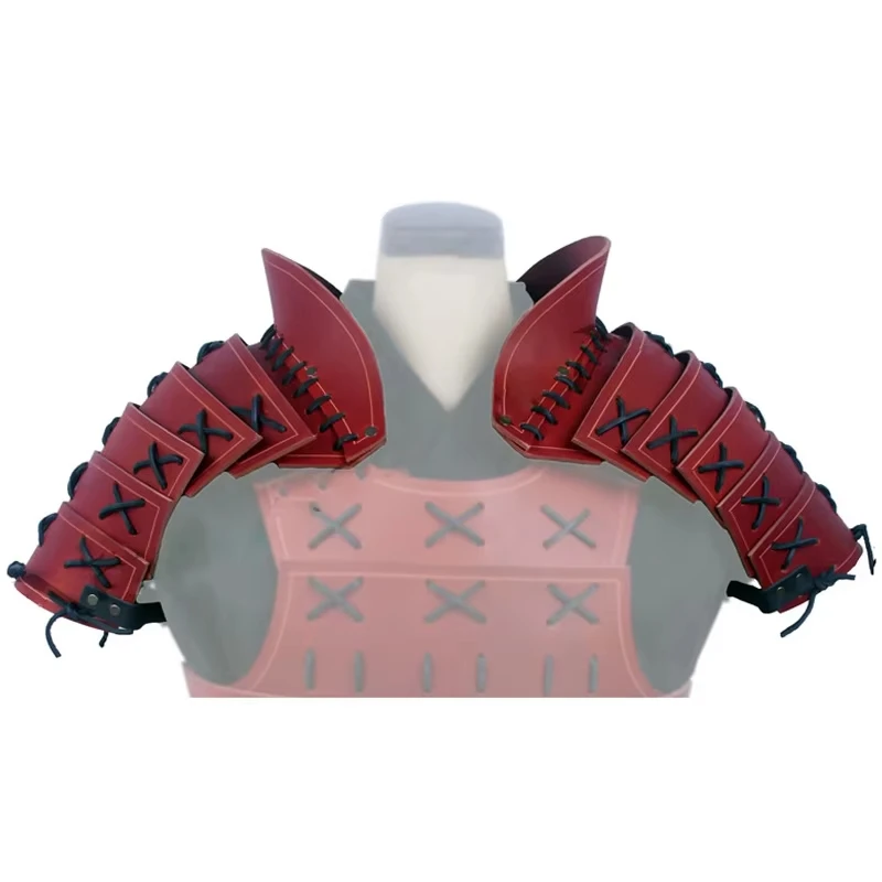

A Medieval Samurai Shoulder Armor Pirate Ninja Warrior Gladiator Cosplay Costumes Steampunk Gothic PU Leather Pauldron LARP