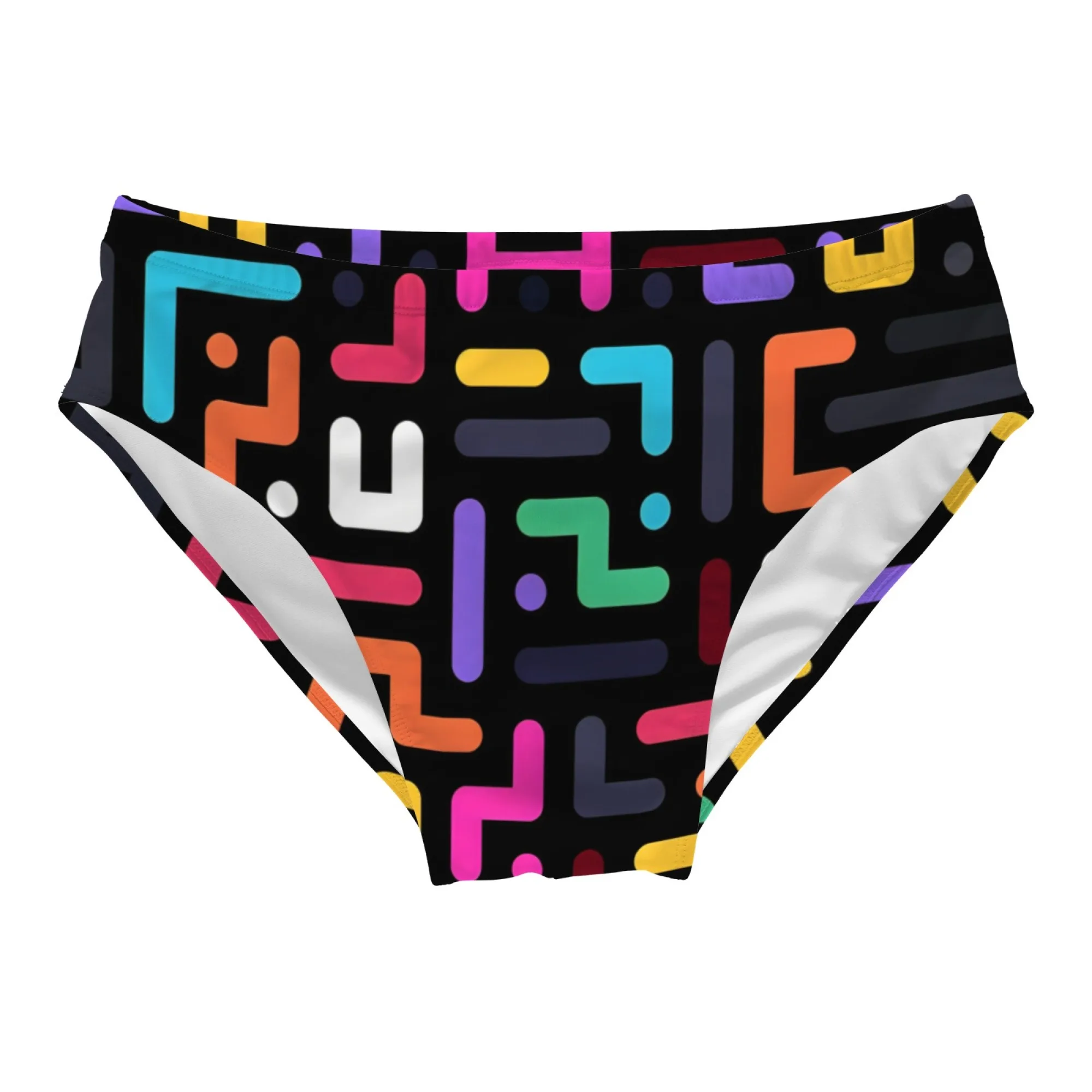 Rounded Geometric Swim Trunks Non-slip Soft Slim Fit Men's Triangle Swim Trunks Poolside Casual Beach Photo Shoot Novel Swimwear