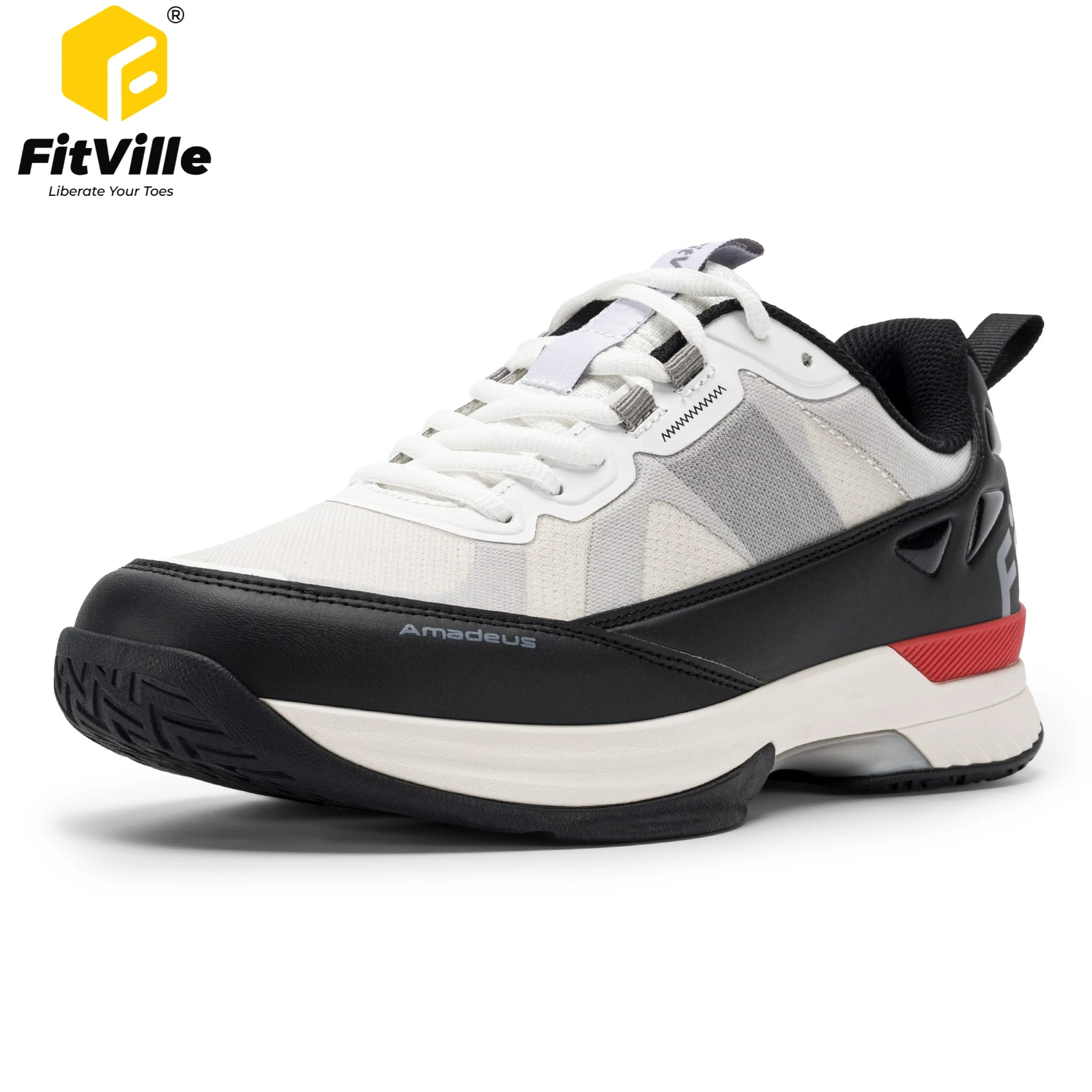Shock Absorbing Gym Trainers - FitVille Men's Pickleball Shoes Extra Wide