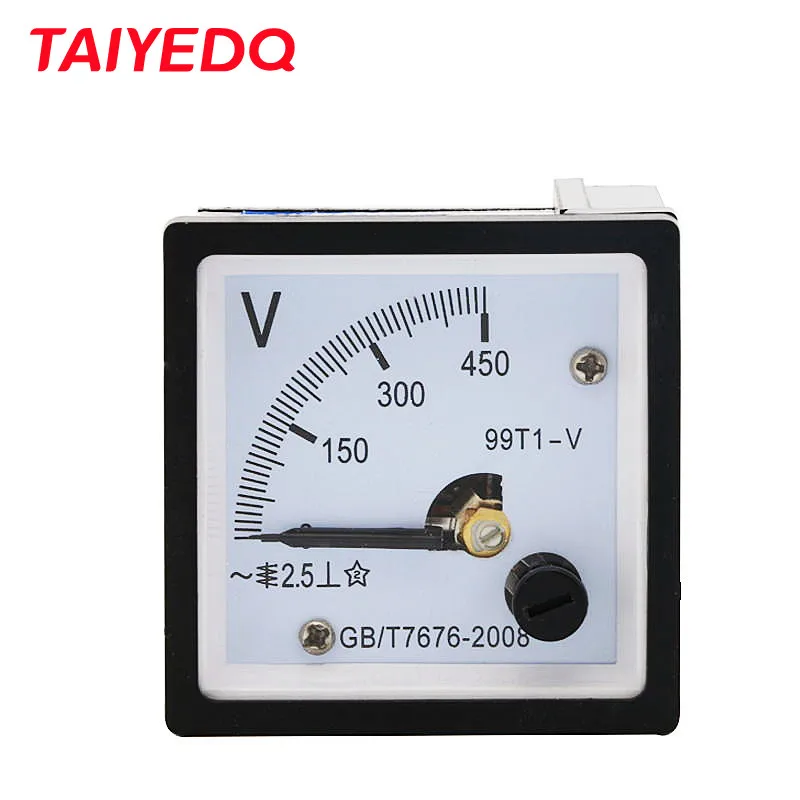 Square 48*48mm AC voltmeter 250V/300V/450V/500V/600V/750V/1000V 99T1-V Pointer Meter