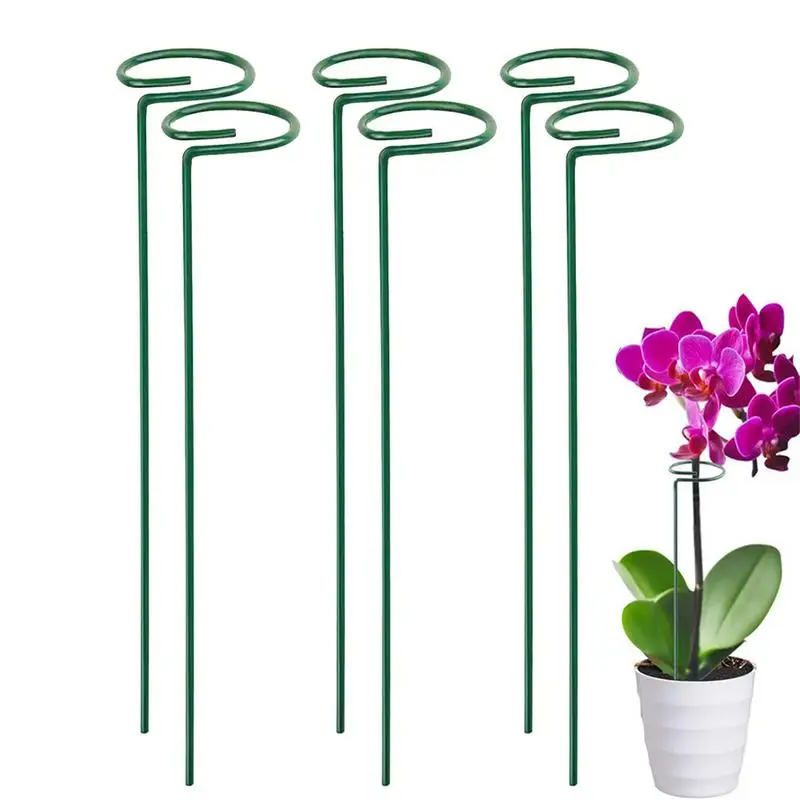 6PCS Plant Support Stakes Plant Cage Support Hoop For Garden Flowers Rose Rose Tomatoes Peony With Single Stem Support Stake