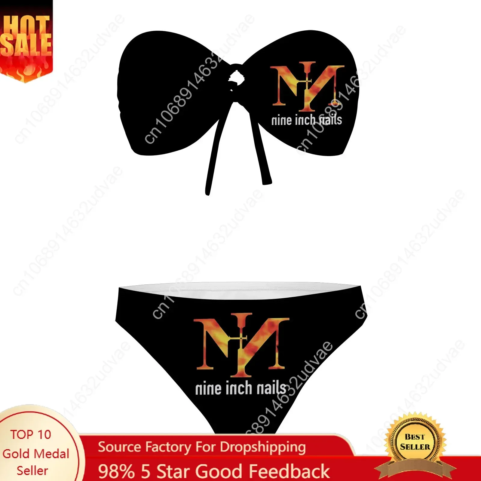 Nine Inch Nails Strapless Swimsuit Womens Bathing Suits Personalized Fashion Swimwear Pool Party Sexy Bikini Customize Beachwear