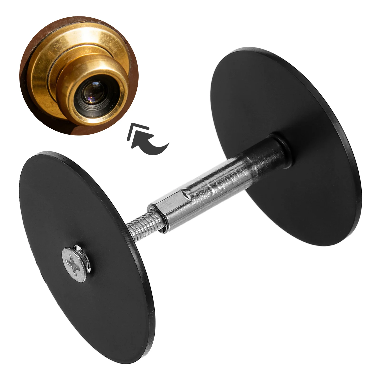 

1 Set 2" Round Stainless Steel Hole Cover Plate Deadbolt Filler For Front Door Modernization, Decorative Metal Lock Plate, Door