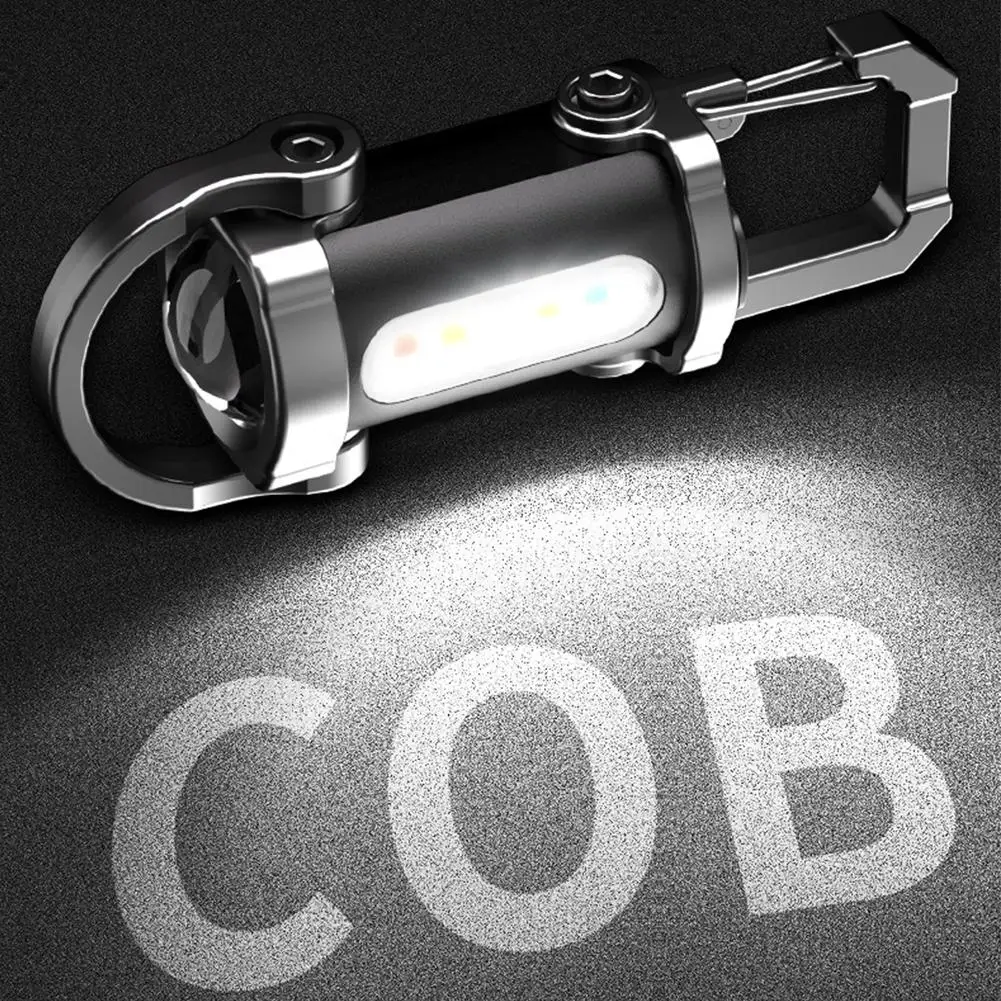 

Portable Waist-mounted Keychain Mini Flashlight Multifunctional Emergency Waterproof Keychain Charging B5V8