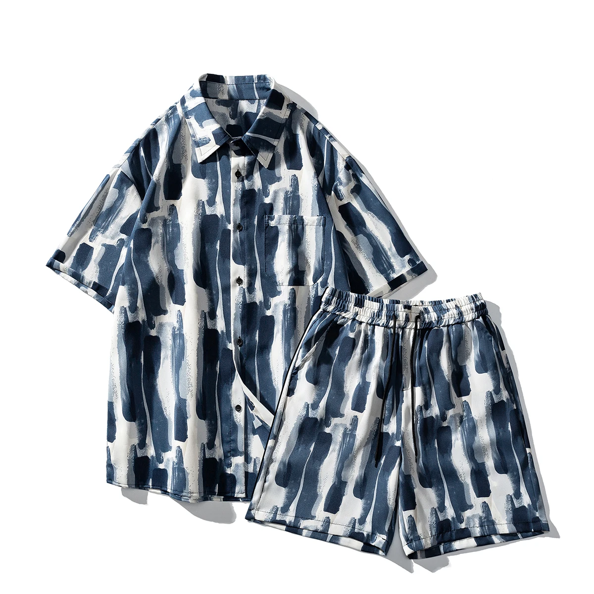 

Short Sleeves + Shorts New Summer Men's Large Size Comfortable And Loose Suit Men'S Fashion Trend High Quality Breathable Suit