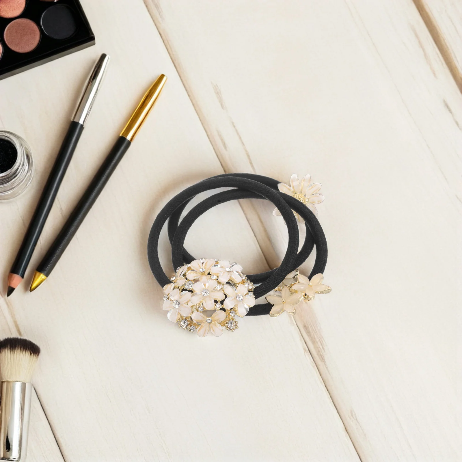 

3Pcs Elegant Rhinestone Flower Hair Bands Crystal Accessories Women Daily Wear Party Crystal Rhinestone Flower Hair Tie