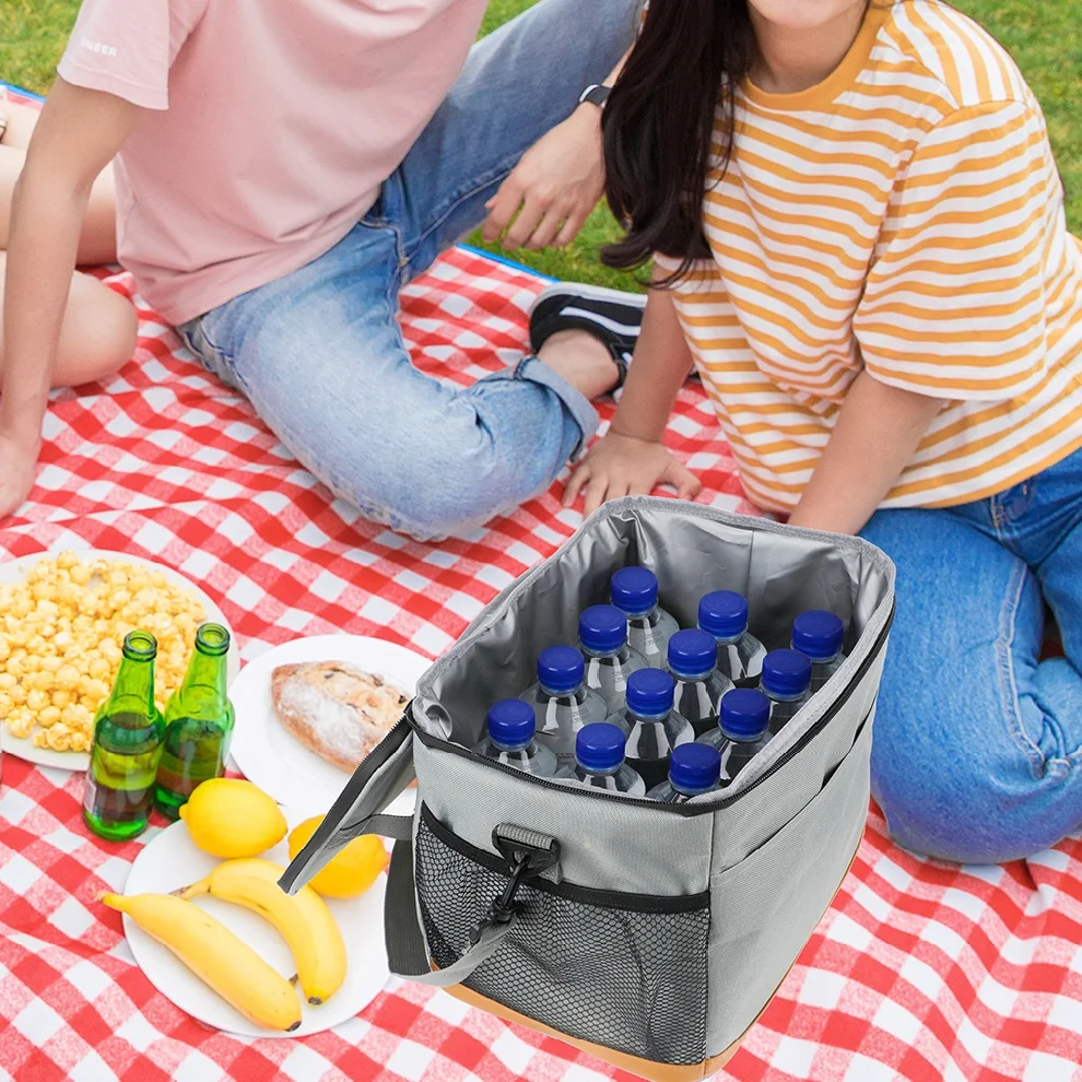 12L Large Capacity Camping Picnic Insulated Cooler Bag Cooler Box Travel Lunch Ice Thermal Food Lunch Bag