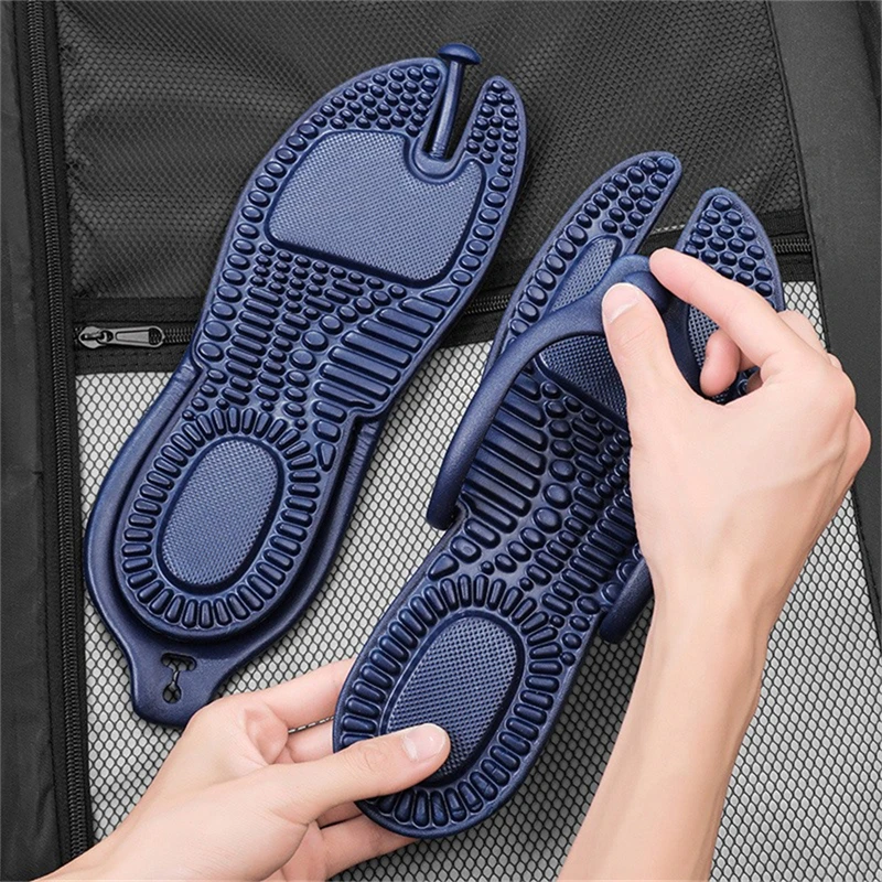 Women Men Foldable Slippers Men Business Portable Slides Travel Flip-Flops Lightweight Hotel Home Sandals Beach Shoes Outdoor