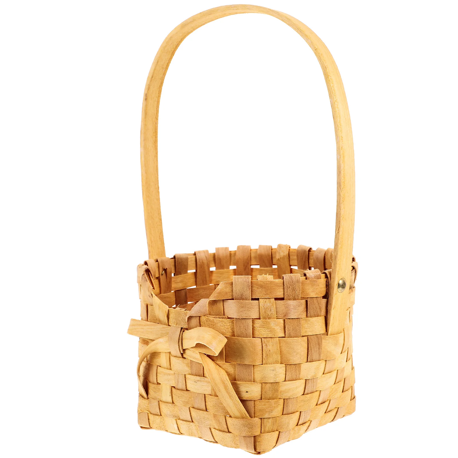 

Woven Storage Basket Bamboo Handmade Rustic Picnic Basket For Food Fruit Bread Snacks Portable Vegetable Flower Holder