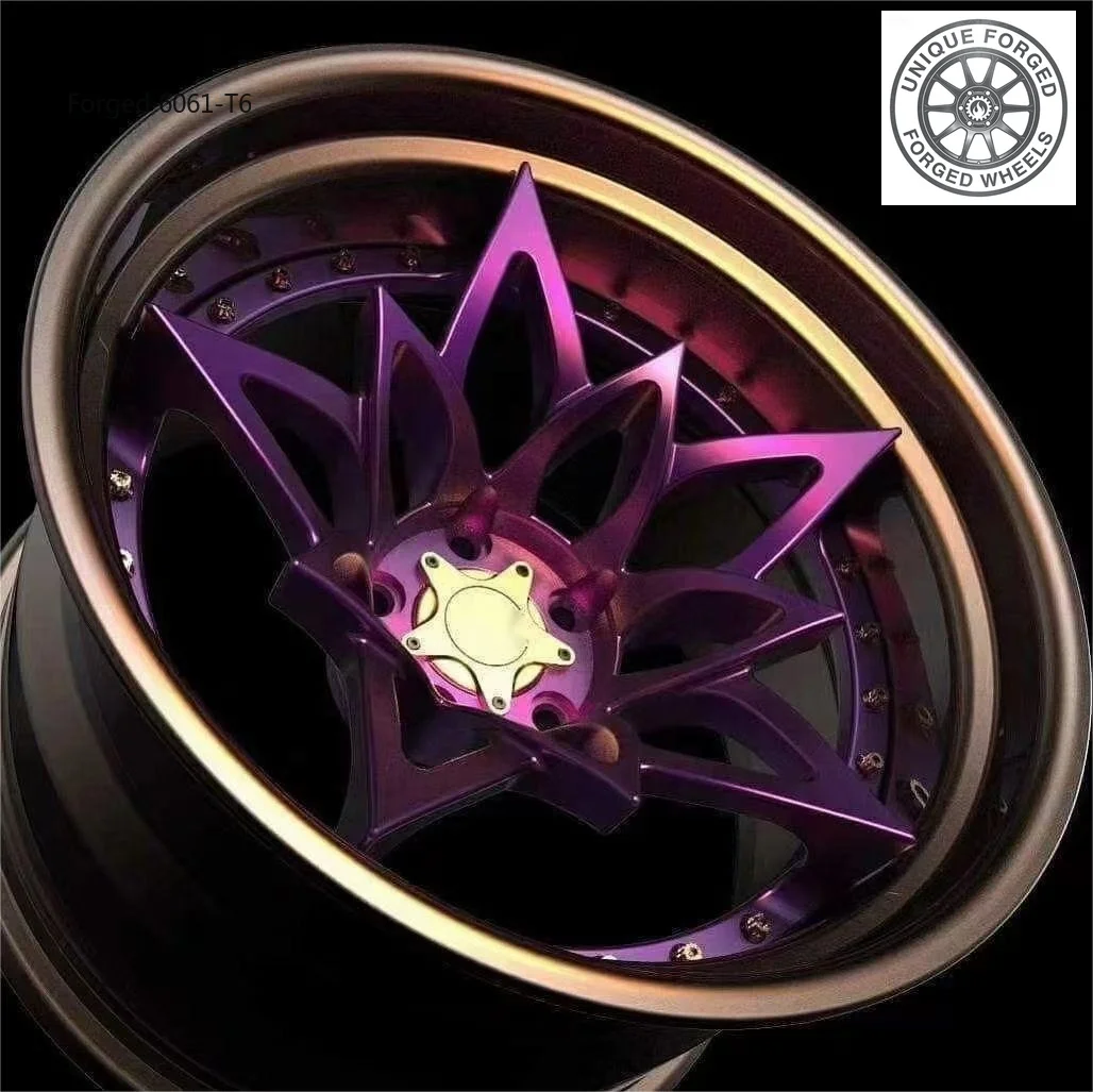 High Quality 1 Piece / 2 Piece Forged 17 18 19 20 21 22 Inch Aluminum Alloy Wheels 6061-T6 Heart Spokes
