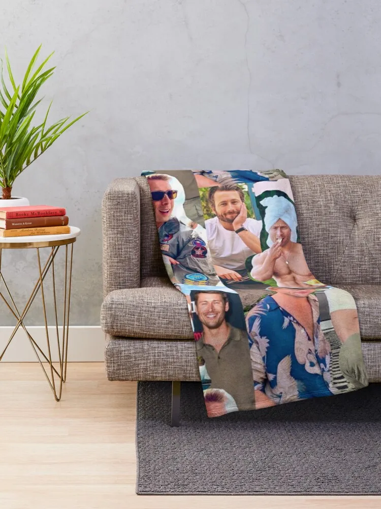 Glen Powell photo collage Throw Blanket Blankets For Baby funny gift for winter Blankets