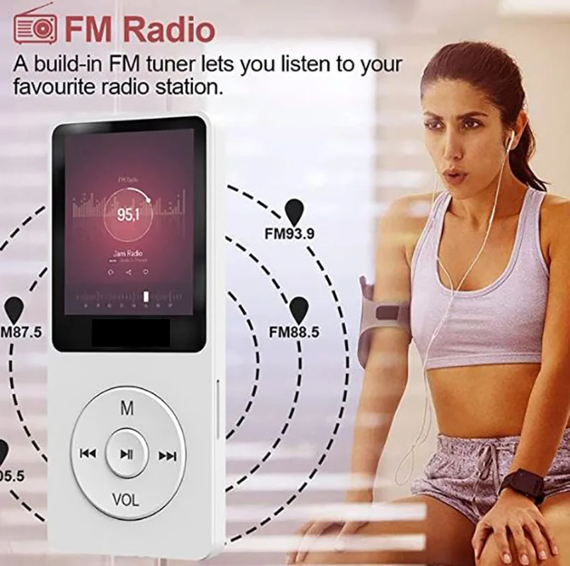 

Portable MP3 Player USB Charging Record Digital Display Screen Media Lossless Portable Pocket Sports Running Walking Music Play