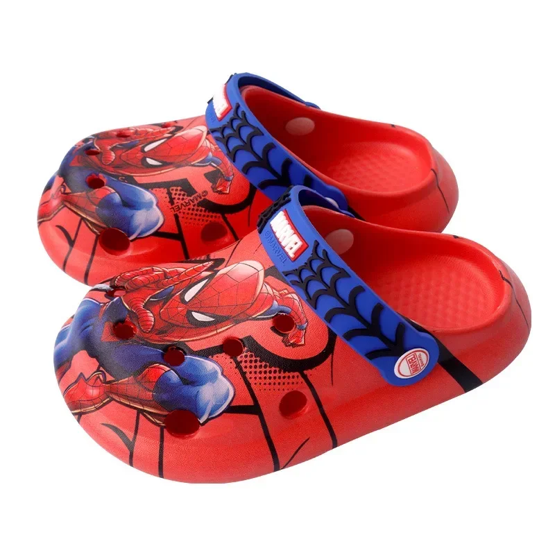 Disney Children\'s Slippers Summer Boys Spiderman Slipper Anti-slip Hole Kids Beach Shoes Soft Bottom Toddler Home Slipper