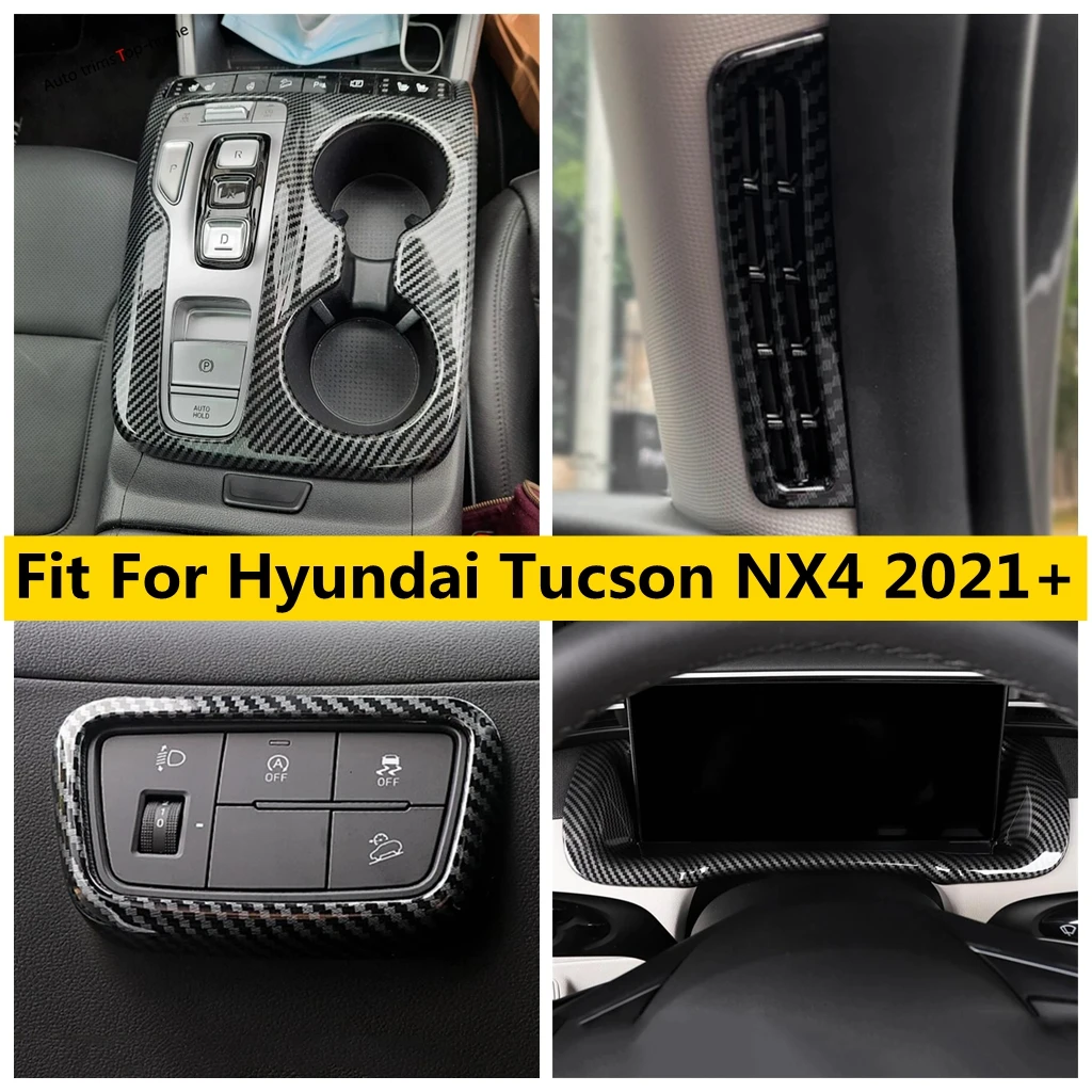 

Gear Shift Panel Door Handle Bowl Water Cup Holder Window Lift Button Cover Trim For Hyundai Tucson NX4 2021 - 2023 Accessories
