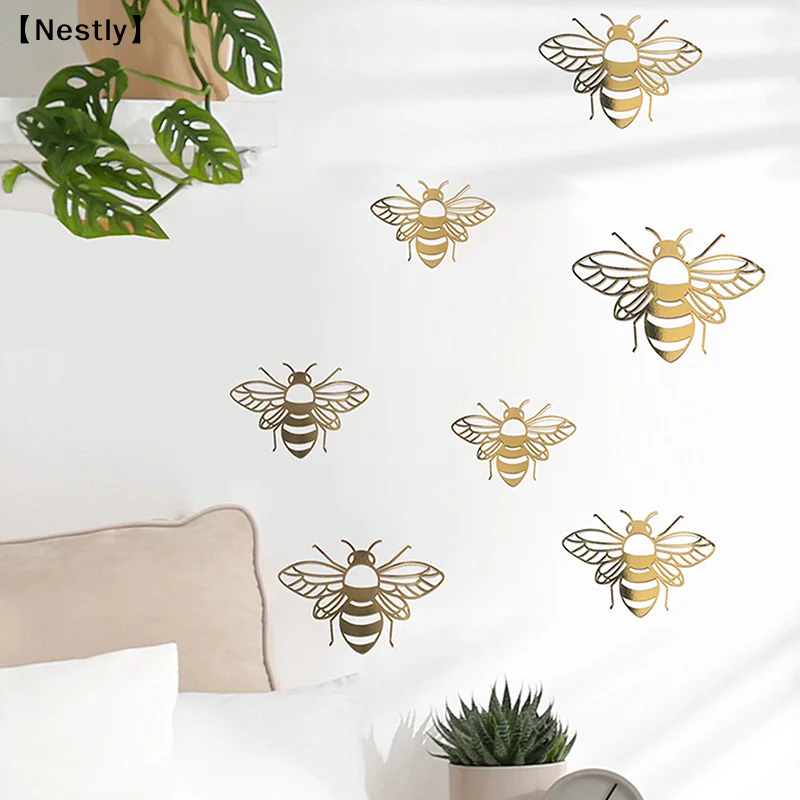 12 Hollow Bee Wall Stickers Home Decor Holiday Party Layout Cardstock Home Decor Window Decals Home Decor〔Nest〕