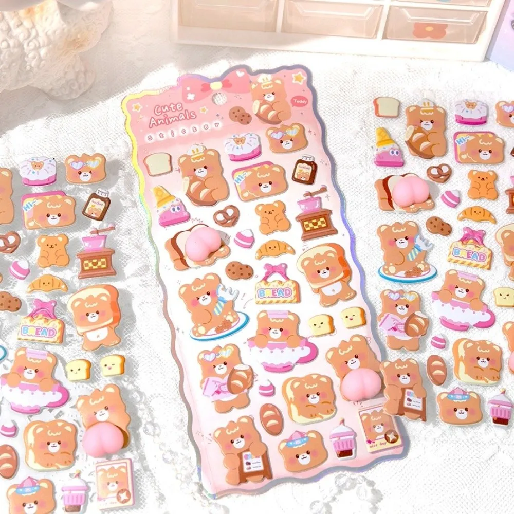 

Stereoscopic Effect 3D Bubble Foam Stickers Stress Relief Soft Fart Peach Sticker Cartoon Water Cup Decoration