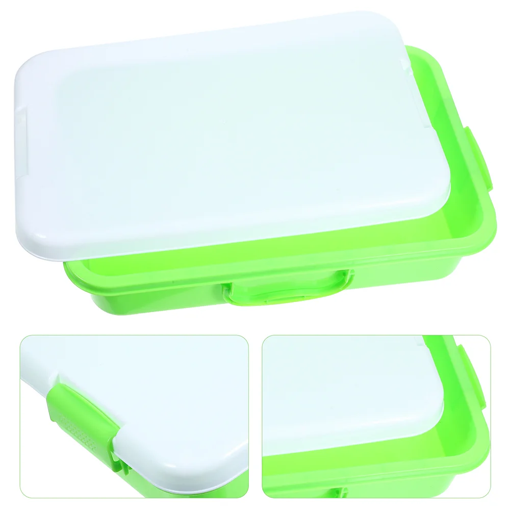 2 Pcs Sand Table Storage Box Sandbox with Lid Toy Chest Portable Bins Funny Toys Handheld Tray Outdoor Supply Boxes for Kids