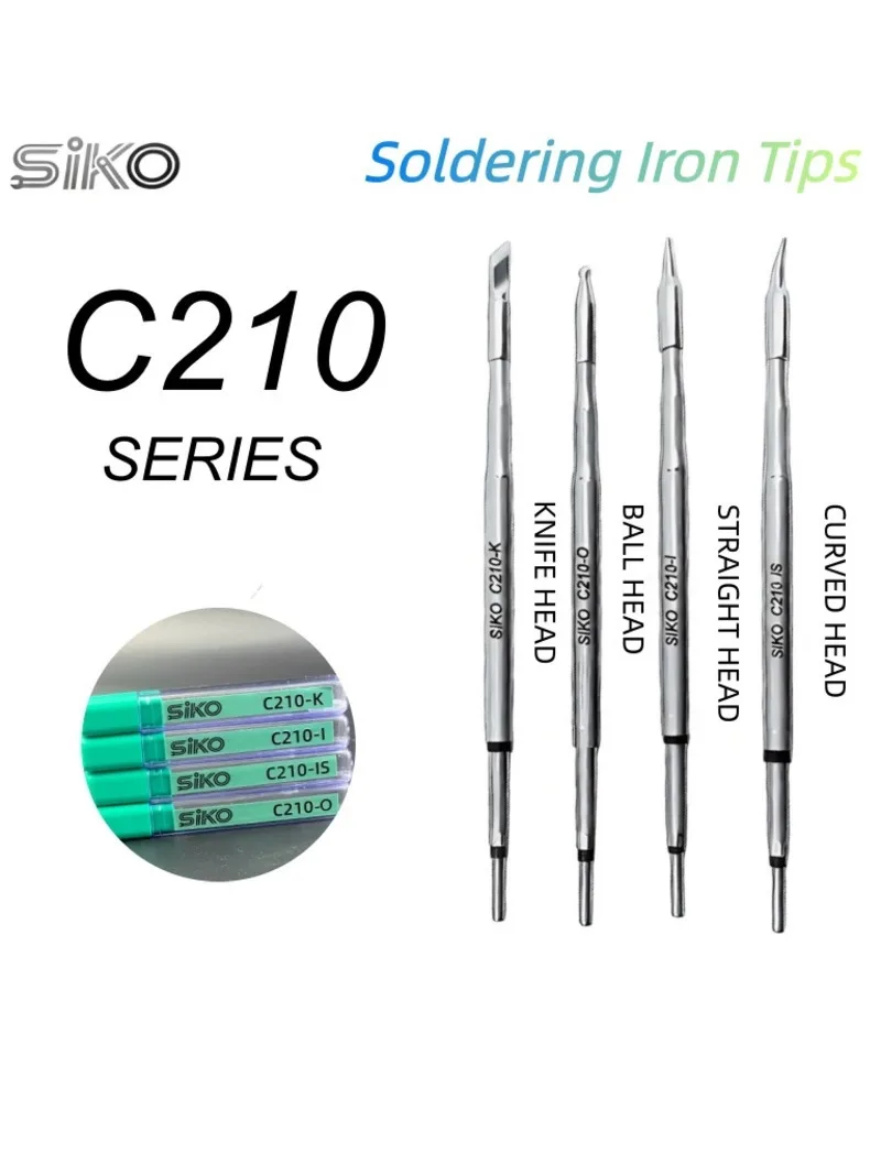 Lot de 4 pointes de fer à souder SIKO C210 (types I, O, K, IS) pour station de reprise BGA T210, outil pour carte mère de téléphone portable et puce IC
